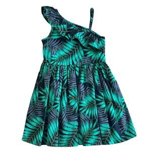 GENUINE KIDS Girls Palm Leaf One Shoulder Dress Size 4T